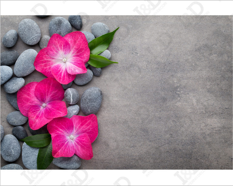 Adesivi per piastrelle bagno "PIETRE E FIORI VIOLA" - Adesivo per pavimento