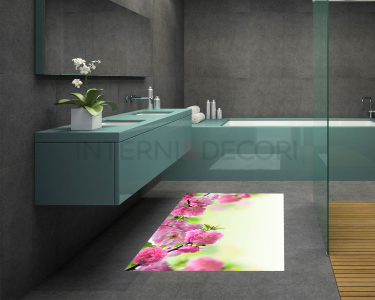 Adesivo per pavimento "RAMOSCELLO CON FIORI"