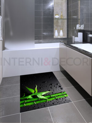 Adesivi per piastrelle bagno "RAMO DI BAMBOO" - Adesivo per pavimento