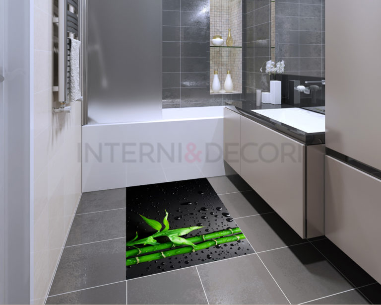 Adesivi per piastrelle bagno "RAMO DI BAMBOO" - Adesivo per pavimento