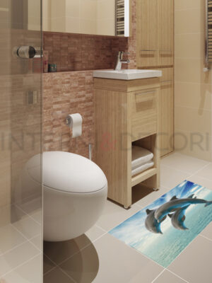 Adesivi per piastrelle bagno "DELFINI CHE SALTANO" - Adesivo per pavimento