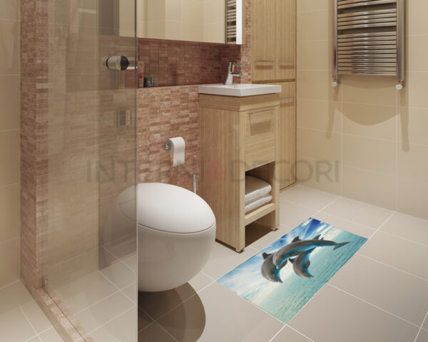 Adesivi per piastrelle bagno "DELFINI CHE SALTANO" - Adesivo per pavimento