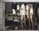 Adesivo per vetrine Natale "MERRY CHRISTMAS WITH BELLS" - Vetrofania