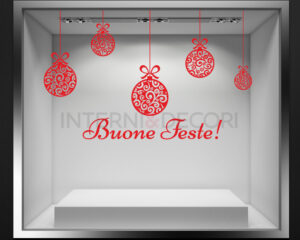Adesivo per vetrine "FESTONI DI NATALE" - Vetrofania