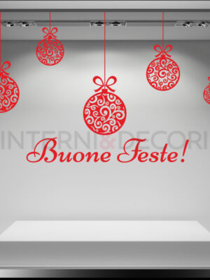 Adesivo per vetrine "FESTONI DI NATALE" - Vetrofania