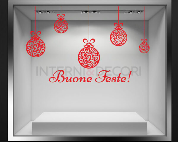 Adesivo per vetrine "FESTONI DI NATALE" - Vetrofania