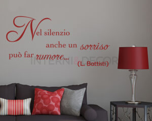 Adesivo da parete frase Lucio Battisti "NEL CUORE, NELL'ANIMA"