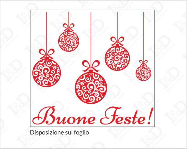 Adesivo per vetrine "FESTONI DI NATALE" - Vetrofania