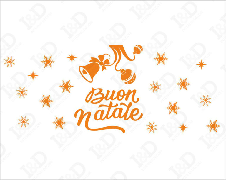 Adesivo per vetrine Natale "TRA FIOCCHI DI NEVE" - Vetrofania