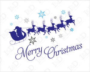 Slitta con fiocchi di neve-vetrofania