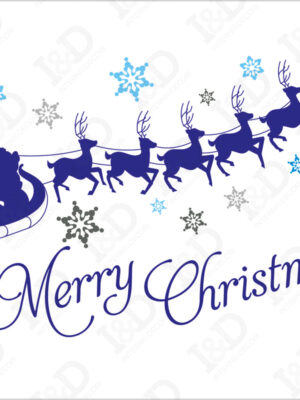 Slitta con fiocchi di neve-vetrofania