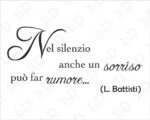 Adesivo da parete frase Lucio Battisti "NEL CUORE, NELL'ANIMA"