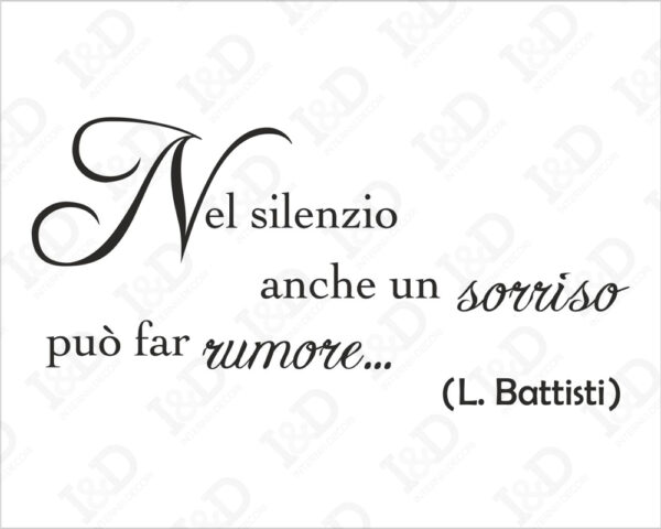Adesivo da parete frase Lucio Battisti "NEL CUORE, NELL'ANIMA"
