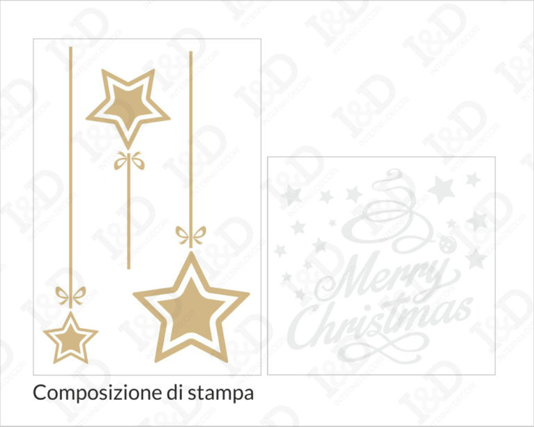 Adesivo per vetrine "NATALE CON STELLE CADENTI" - Vetrofania