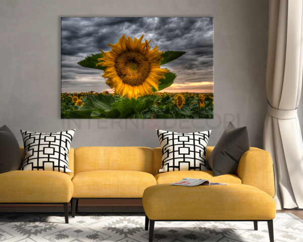 Quadro moderno fiori "UNO SPLENDIDO GIRASOLE" - Stampa su tela