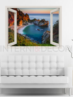 Finestra adesiva mare "VISTA SULLA BAIA" - Finestra illusione