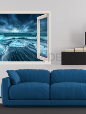 Adesivo murale finestra "GHIACCIO NEL MARE" - Finestra illusione