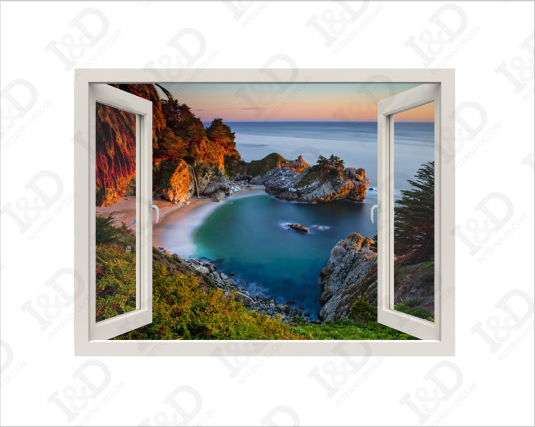 Finestra adesiva mare "VISTA SULLA BAIA" - Finestra illusione