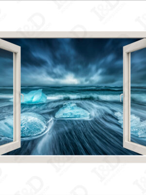 Ghiaccio nel mare-finestra illusione