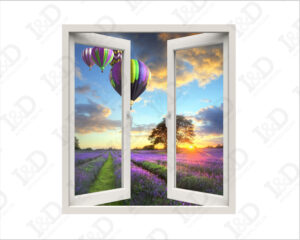 Guardando le mongolfiere-finestra illusione