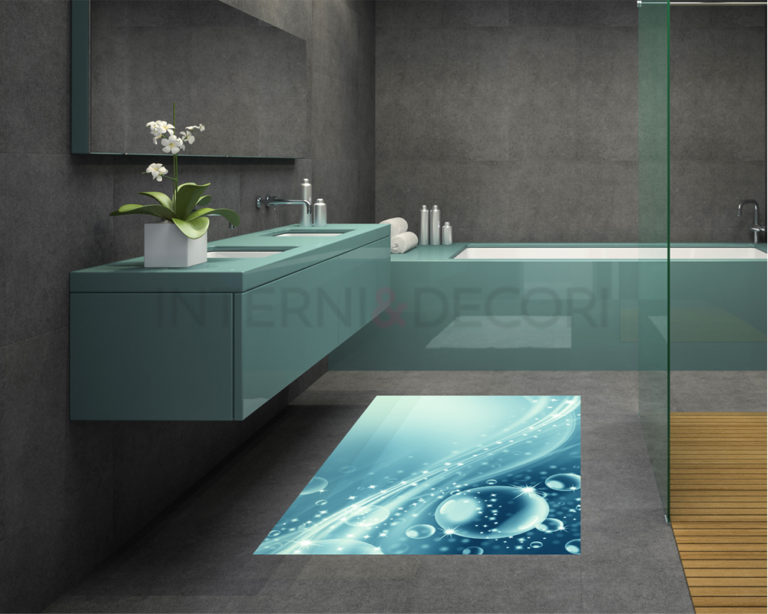 Adesivo per pavimento bagno "BOLLE D'ACQUA"