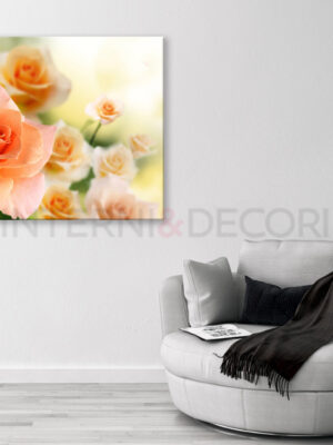 Quadro moderno fiori "ROSE COLOR PESCA" - Stampa su tela