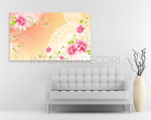 Stampa su tela-dalie su sfondo arancio