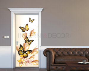 Decorazione porta “FARFALLE E FIORI GIALLI"