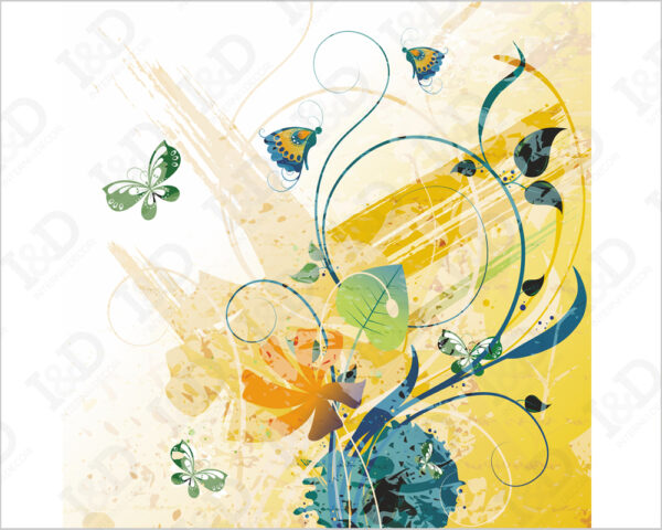 Quadro moderno farfalle "TRA DECORI E FOGLIE" - Stampa su tela