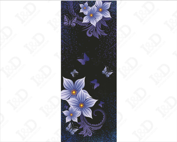 Decorazione porta "FIORI E FARFALLE VIOLA"