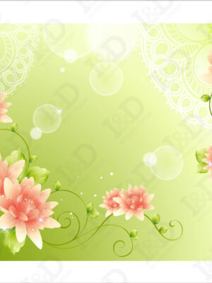 Dalie su sfondo verde-stampa su tela