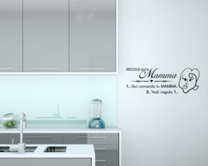 Adesivo da muro frase "LE REGOLE DELLA MAMMA"