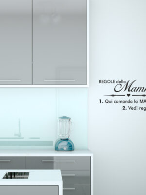 Adesivo da muro frase "LE REGOLE DELLA MAMMA"