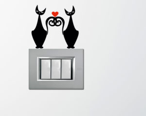 Mini sticker murale-Gatti in amore