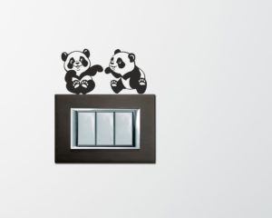 Mini sticker murale-panda giocherelloni