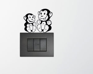 Mini sticker murale-scimmiette dispettose