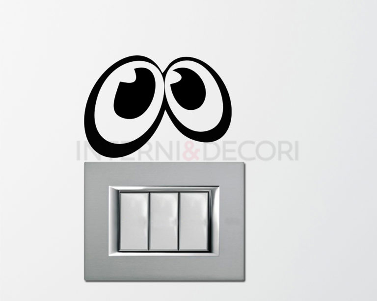 Adesivo per interruttori "OCCHI CURIOSI" - Mini sticker murale