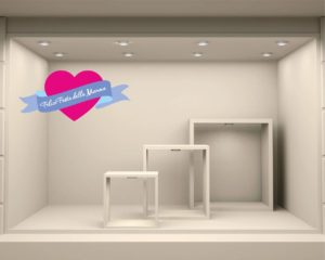 Adesivo per vetrina-felice festa della mamma su cuore