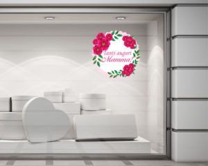 Adesivo per vetrine-ghirlanda di fiori