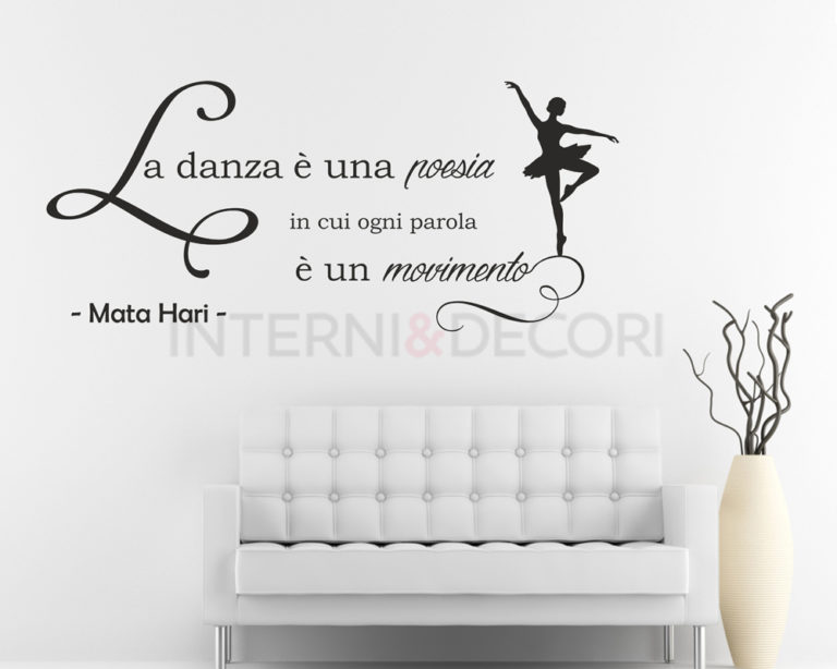 Adesivo frase Mata Hari "LA DANZA E' UNA POESIA..."