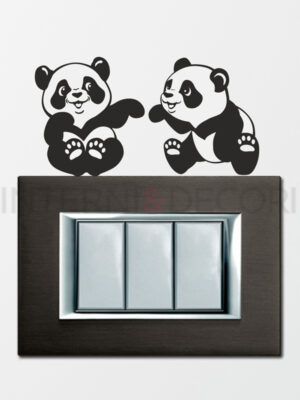 Adesivo per interruttori "PANDA GIOCHERELLONI" - Mini sticker murale