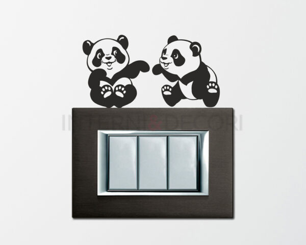 Adesivo per interruttori "PANDA GIOCHERELLONI" - Mini sticker murale