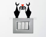 Adesivo per interruttori "GATTI IN AMORE" - Mini sticker murale
