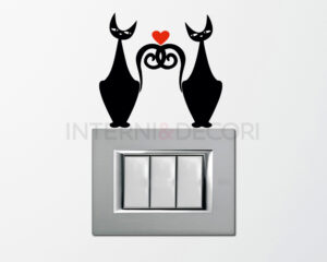 Adesivo per interruttori "GATTI IN AMORE" - Mini sticker murale