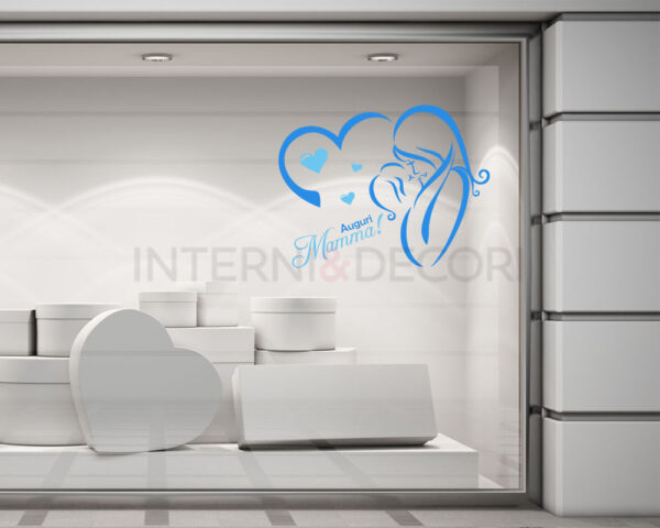 Adesivo per vetrine "TI VOGLIO BENE MAMMA!" - Vetrofania