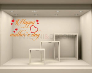 Adesivo per vetrine "CUORI PER LA MAMMA" - Vetrofania