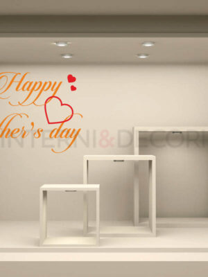 Adesivo per vetrine "CUORI PER LA MAMMA" - Vetrofania