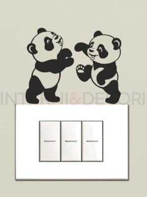 Adesivo per interruttori "PANDA TENERONI" - Mini sticker murale