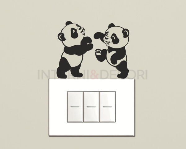 Adesivo per interruttori "PANDA TENERONI" - Mini sticker murale