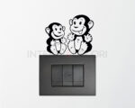 Adesivo per interruttori "SCIMMIETTE DISPETTOSE" - Mini sticker murale